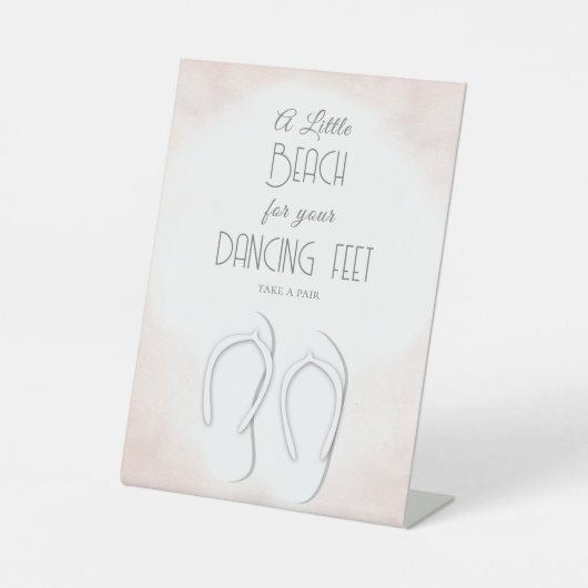 Dansende Voeten Strand Bruiloft Reclamebord Met Voetstuk (Voorkant)