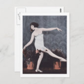 Dansende Vrouw Dancer, Retro briefkaart (Voorkant / Achterkant)