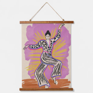 Dansende vrouw hangend wandkleed
