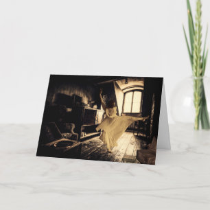 Dansende Vrouw in een Attic Halloween Card Bedankkaart