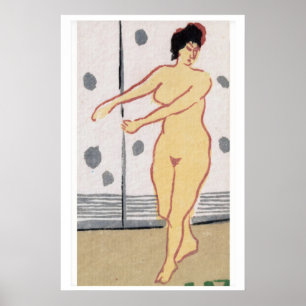 Dansende Vrouw Matchbox Kunstprint, Japanse Vintag Poster