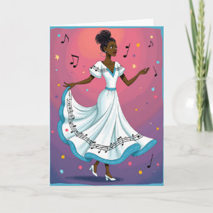 Dansende vrouw Moederdag kaart