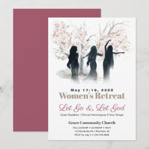 Dansende vrouwen Waterverf Trees Church Retreat Kaart