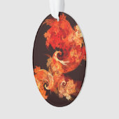 Dansende vuurvogels Abstracte Art Acryloval Ornament (voorkant)
