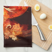 Dansende vuurvogels Abstracte Art Kitchen Towel Theedoek (Quarter Fold)