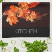 Dansende vuurvogels Abstracte Art Kitchen Towel Theedoek (Gevouwen)