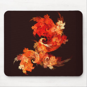 Dansende vuurvogels Abstracte Art Mousepad Muismat