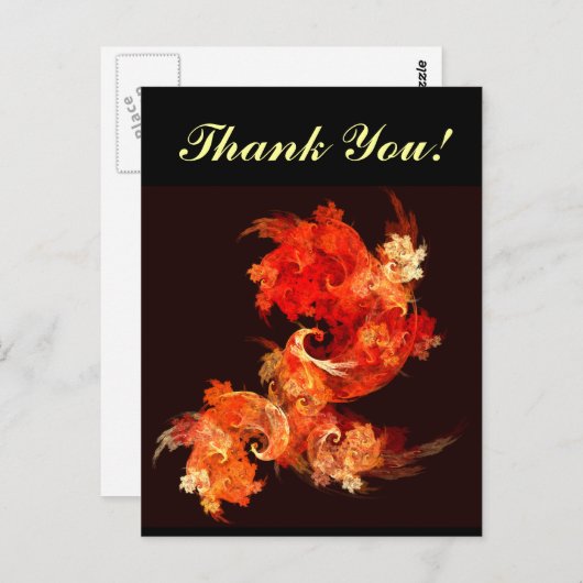 Dansende Vuurvogels Dank u Briefkaart (Voorkant / Achterkant)