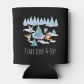 Dansende Waterverf met Kerstmis bij bosdieren Blikjeskoeler (Achterkant)