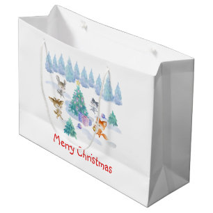 Dansende Waterverf met Kerstmis bij bosdieren Groot Cadeauzakje