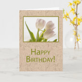 Dansende witte driedaagse Tulpbloemen Kaart (Gele Bloem)