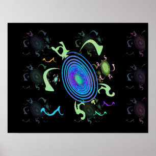 Dansende Zee Turtle Posters
