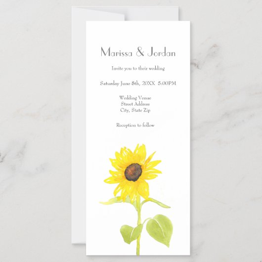 Dansende zonnebloem magnetische uitnodiging (Voorkant)