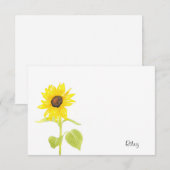 "Dansende zonnebloem" Notitiekaartje (Voorkant / Achterkant)