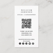 Danser Actor Foto Sociale Media QR Code Visitekaartje (Achterkant)