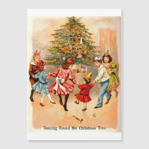 Danser autour de la carte de Noël Tree Holiday Car