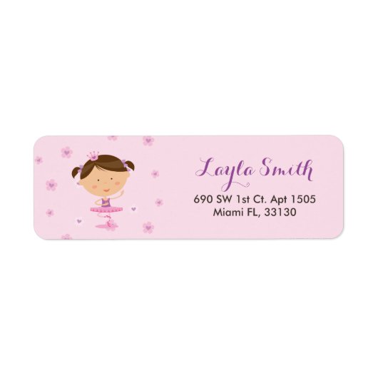 Danser Ballerina Meisje Retouradres Labels (Voorkant)