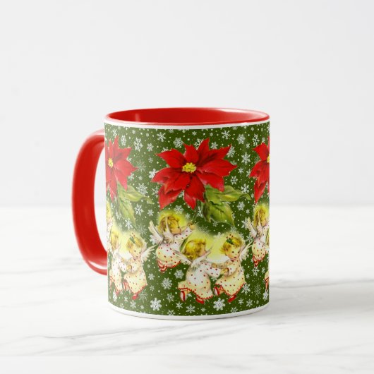 Danser Bébé Anges Noël Mug (Devant gauche)