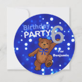 Danser Brown Bear 6e anniversaire Invitation à la  (Devant)