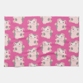 Danser Cartoon Cochon Répéter Motif Serviette de c (Horizontal)