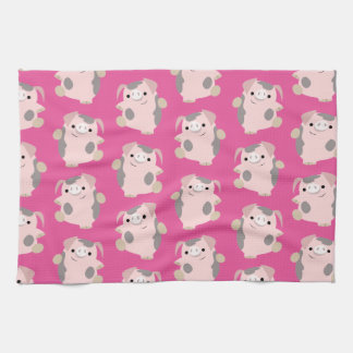 Danser Cartoon Cochon Répéter Motif Serviette de c