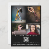 Danser Choreograaf Comp Kaart 5 Foto QR Code (Achterkant)