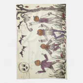 Danser Citrouille folk serviette de cuisine (Vertical)