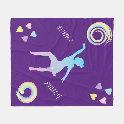 Danser couverture en toison avec coeurs & tourbill (Devant (Horizontal))