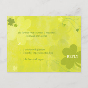Danser Irish Shamrocks Wedding RSVP Uitnodiging Briefkaart