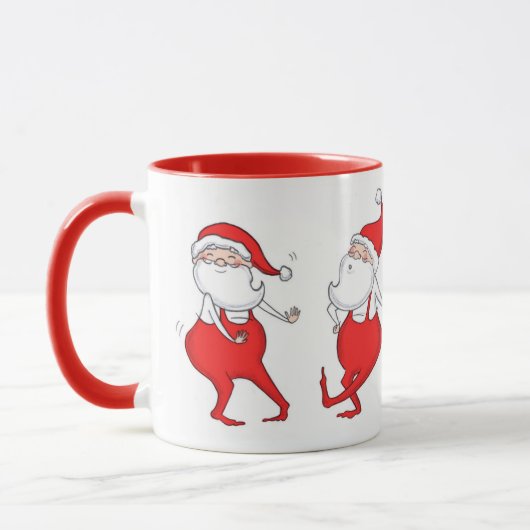 Danser le Père Noël illustré Christmas Mug (Gauche)