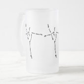 Danser logo met Dance slogan - aanpasbaar Matglas Bierpul (Voorkant links)