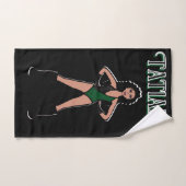 Danser/Majorette Handdoek Groen Zwart #3 (Handdoek)