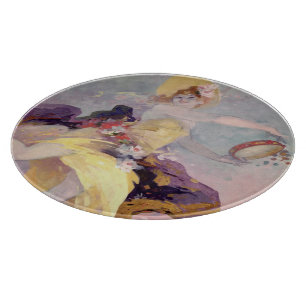 danser met Baskische tambourine Snijplank
