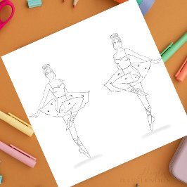 Danser, ontspannende kleurplaat