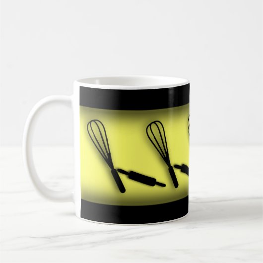 Danser Rollin Pins et Whisks mignonne Mug Jaune (Gauche)