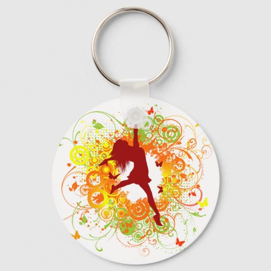 Danser Silhouet Sleutelhanger (Voorkant)