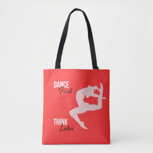 Danser Silhouette & Quote op Vermillion Achtergron Draagtas