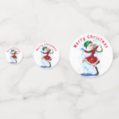 Danser Snowman et Fille Confetti de Noël (Devant)