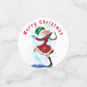 Danser Snowman et Fille Confetti de Noël (Petit recto)