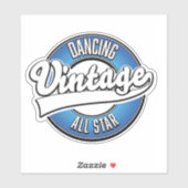 Danser vintage logo étoile autocollant (Feuille)