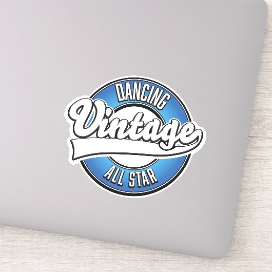 Danser vintage logo étoile autocollant (Détail)