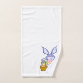 Danser violet Bunny de Pâques blanc (Serviette à main)