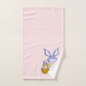 Danser violet Bunny de Pâques ensemble de serviett (Serviette à main)