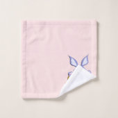 Danser violet Bunny de Pâques ensemble de serviett (Gant de toilette)