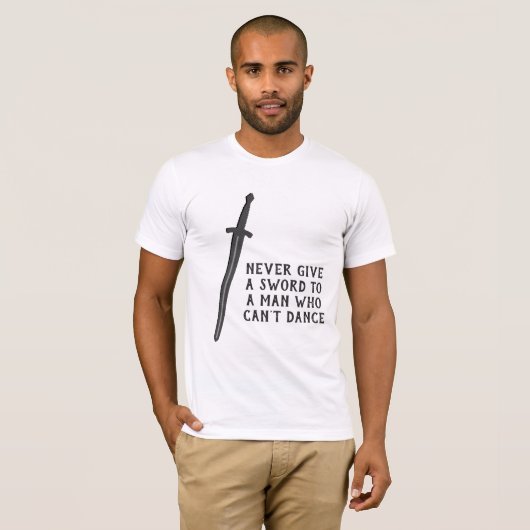 Danser / Zwaardvechter Slogan met Zwaard Graphic o T-shirt (Voorkant volledig)