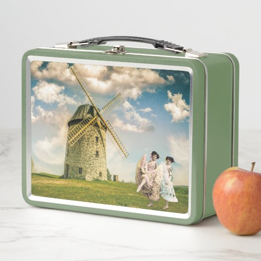  danserende bladermeisjes en windmollen (In situ)