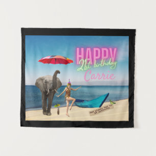  danseres 21e verjaardag Gewijzigde kunsttabel Wandkleed