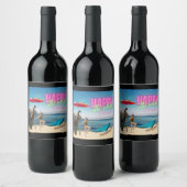  danseres 21ste verjaardag Gewijzigde kunst Wijn Etiket (Flessen)