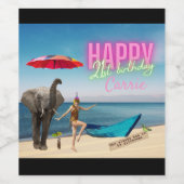  danseres 21ste verjaardag Gewijzigde kunst Wijn Etiket (Enkel label)