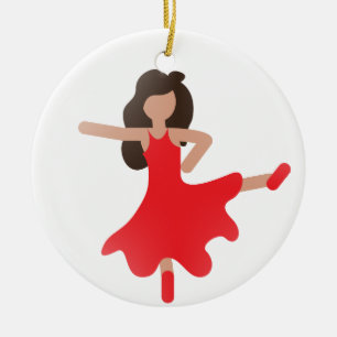 danseres emoji keramisch ornament